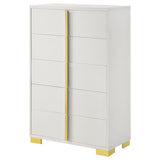 Marceline 5-drawer Chest White from Coaster - Luna Furniture