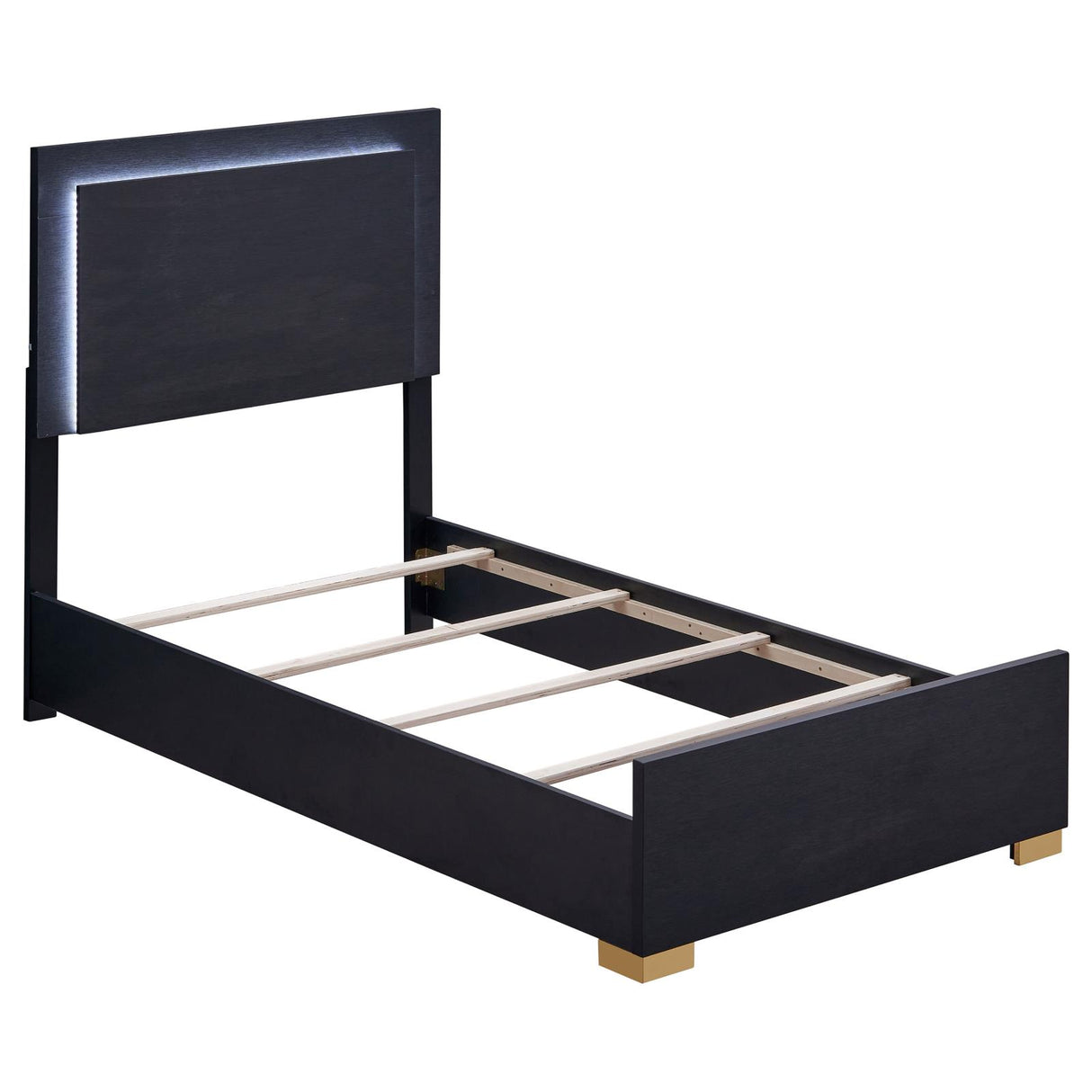 Marceline Black 5-Piece Twin Bedroom Set with LED Headboard from Coaster - Luna Furniture