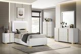 Marceline White 5-Piece Twin Bedroom Set with LED Headboard from Coaster - Luna Furniture