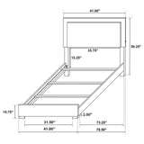 Marceline White 5-Piece Twin Bedroom Set with LED Headboard from Coaster - Luna Furniture