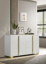 Marceline 6-drawer Dresser White from Coaster - Luna Furniture