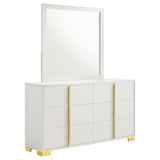 Marceline 6-drawer Dresser with Mirror White from Coaster - Luna Furniture