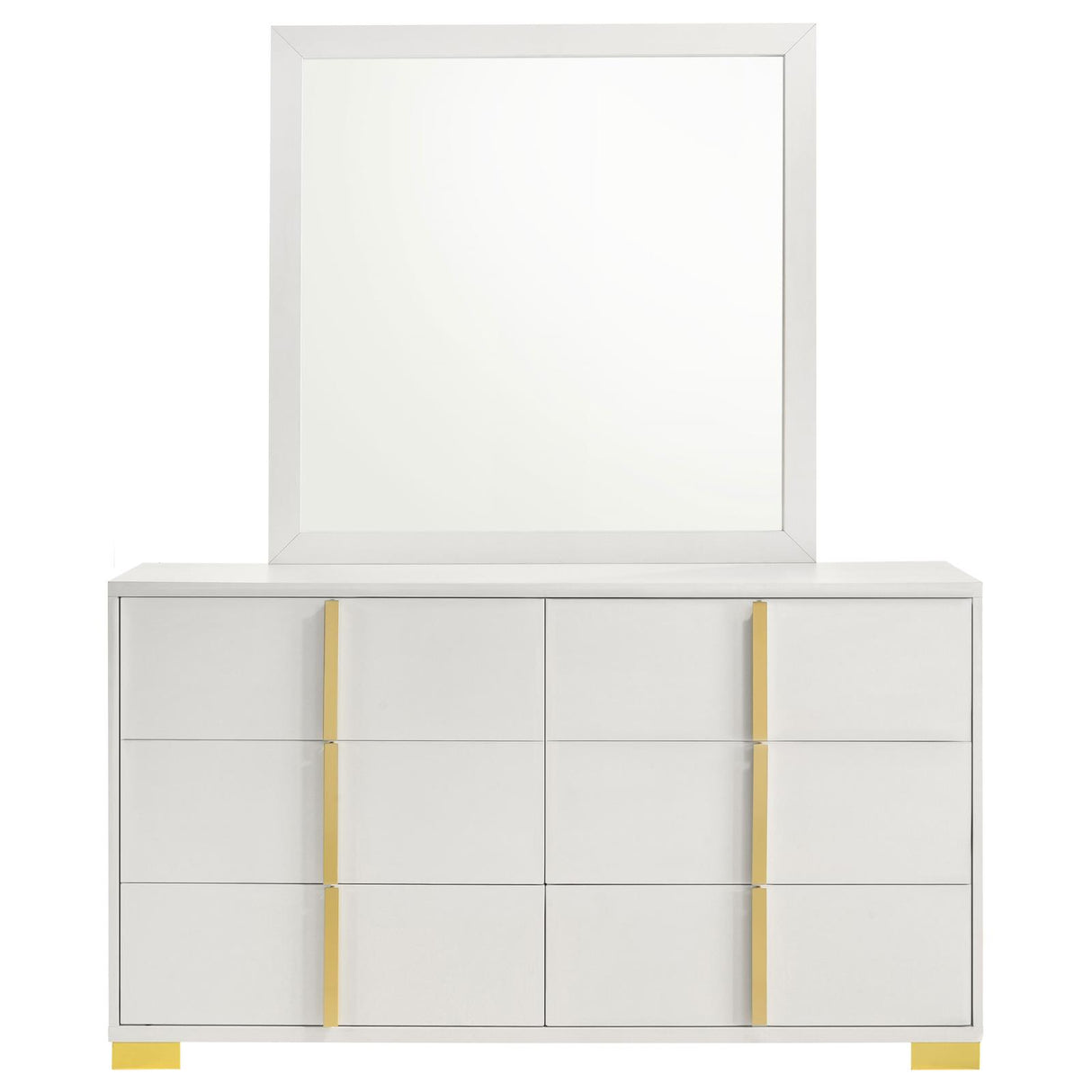 Marceline 6-drawer Dresser with Mirror White from Coaster - Luna Furniture