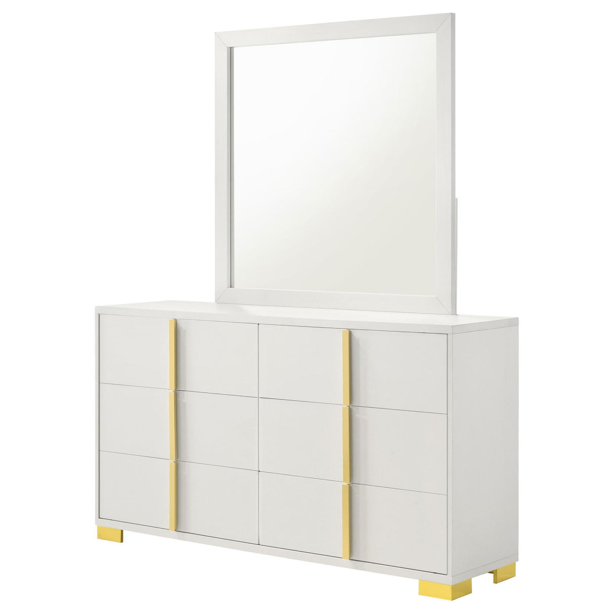 Marceline 6-drawer Dresser with Mirror White from Coaster - Luna Furniture