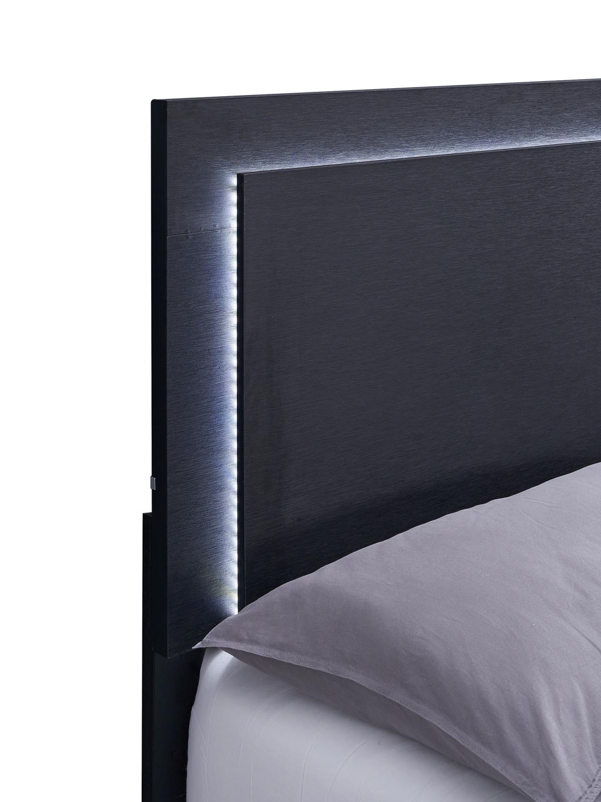 Marceline Eastern King Bed with LED Headboard Black from Coaster - Luna Furniture