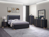 Marceline Eastern King Bed with LED Headboard Black from Coaster - Luna Furniture