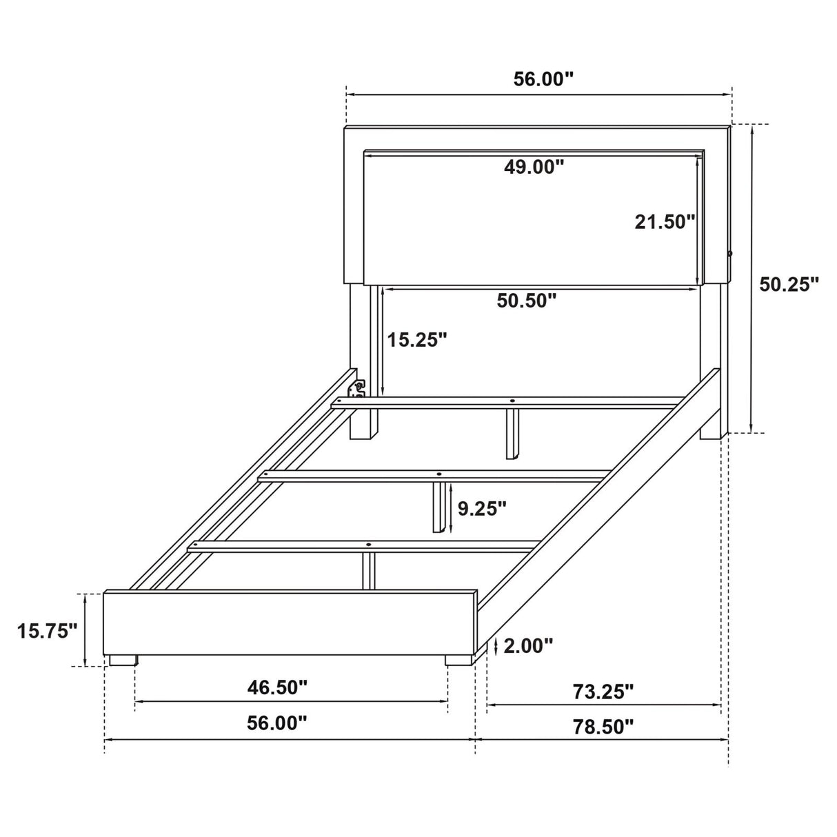 Marceline Full Bed with LED Headboard White - 222931F - Luna Furniture