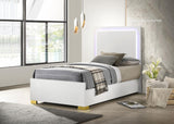 Marceline Twin Bed with LED Headboard White - 222931T - Luna Furniture