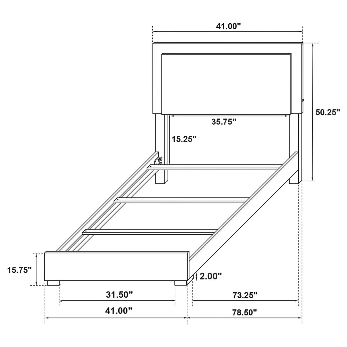 Marceline Twin Bed with LED Headboard White - 222931T - Luna Furniture