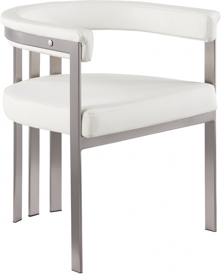 Marcello Faux Leather Dining Chair Cream, Set of 2 from Meridian - Luna Furniture