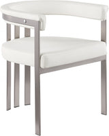 Marcello Faux Leather Dining Chair Cream, Set of 2 from Meridian - Luna Furniture