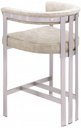 Marcello Stone Velvet Bar / Counter Stools Beige from Meridian - Luna Furniture