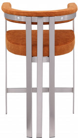 Marcello Stone Velvet Bar / Counter Stools Cognac from Meridian - Luna Furniture