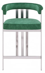 Marcello Stone Velvet Bar / Counter Stools Green from Meridian - Luna Furniture