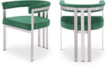 Marcello Stone Velvet Dining Chair Green, Set of 2 from Meridian - Luna Furniture