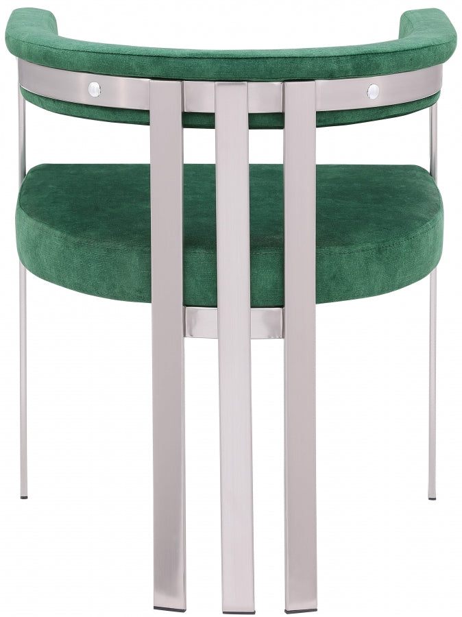 Marcello Stone Velvet Dining Chair Green, Set of 2 from Meridian - Luna Furniture