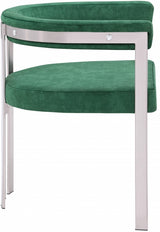 Marcello Stone Velvet Dining Chair Green, Set of 2 from Meridian - Luna Furniture