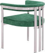 Marcello Stone Velvet Dining Chair Green, Set of 2 from Meridian - Luna Furniture