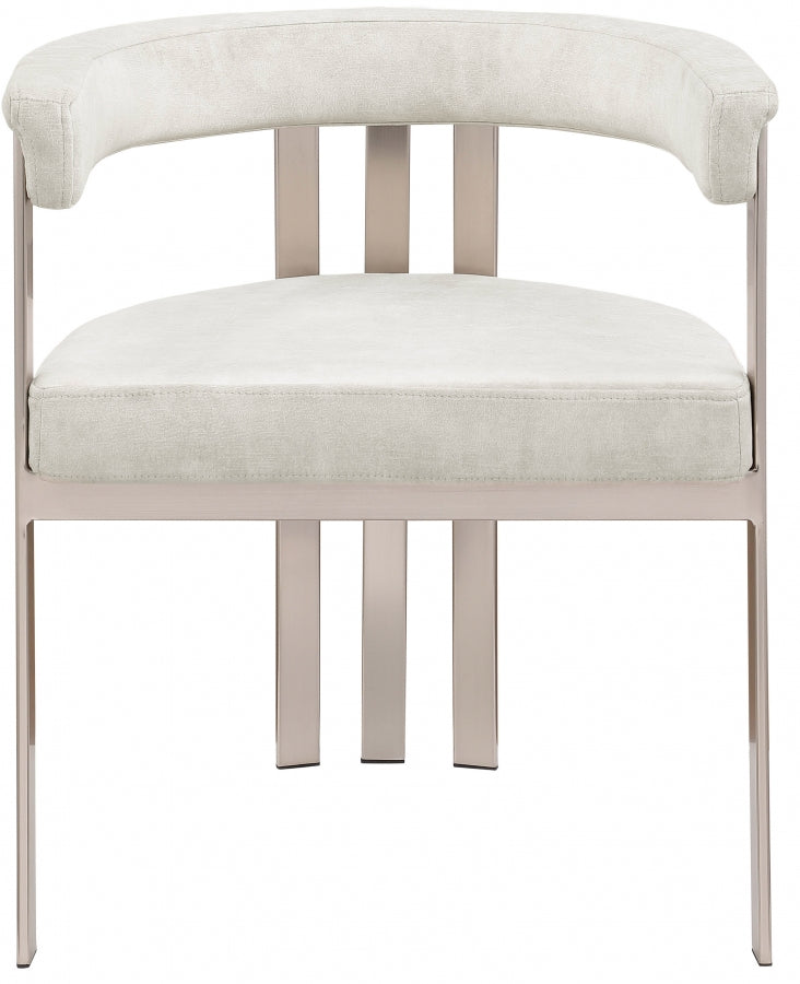 Marcello Stone Velvet Dining Chair Natural, Set of 2 from Meridian - Luna Furniture