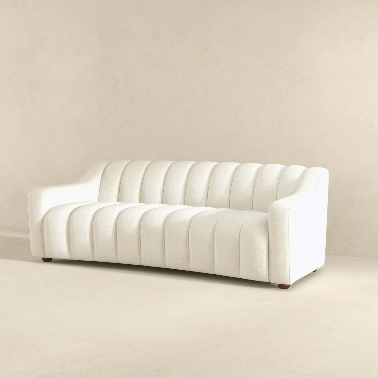 Marcus Mid-Century Modern Luxury Tight Back Cream Boucle Couch - AFC00227 - Luna Furniture