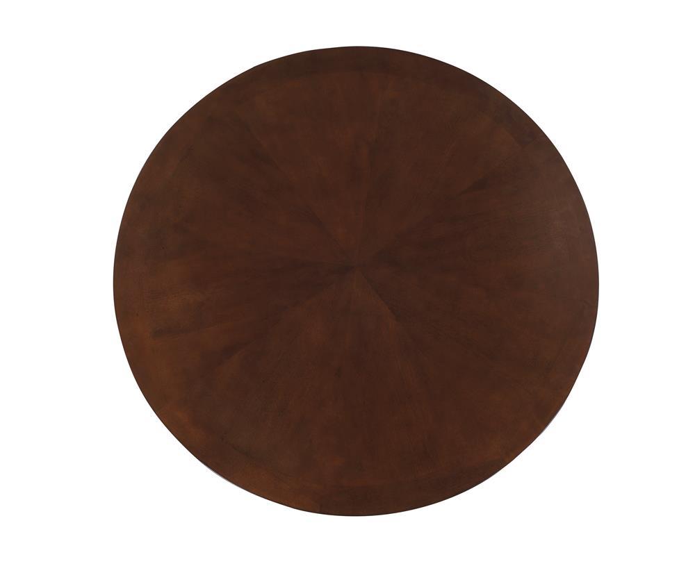 Marietta Round Wooden Game Table Tobacco - 100171 - Luna Furniture