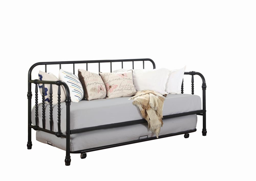 Marina Black Twin Metal Daybed with Trundle from Coaster - Luna Furniture