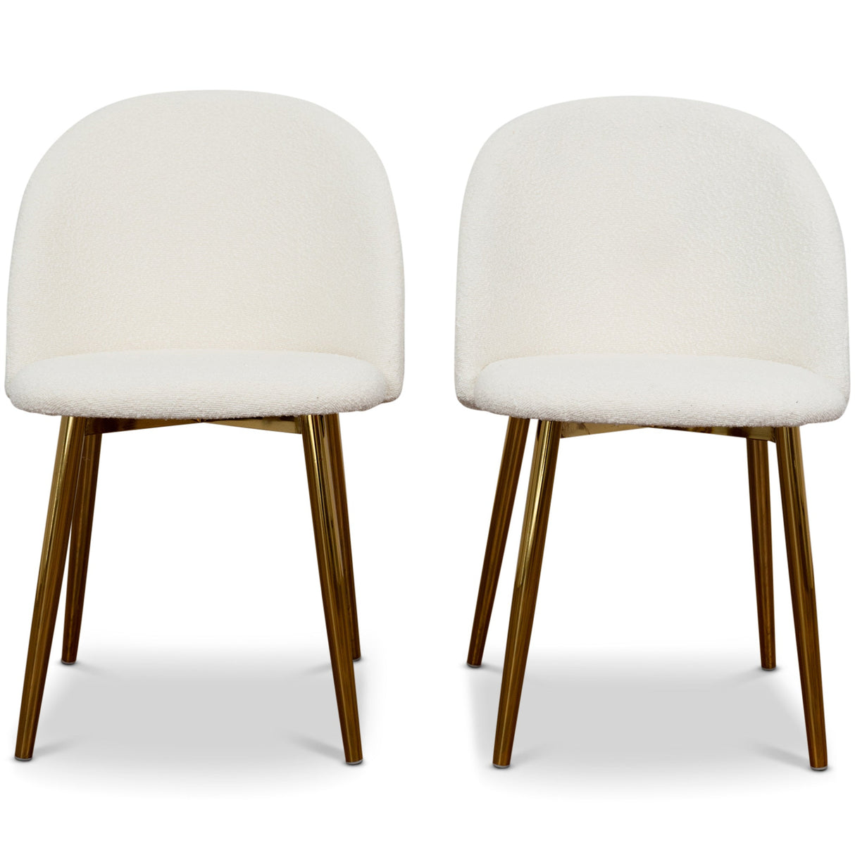 Marion Mid Century Modern Dining Chair (Set of 2) Cream Boucle - AFC00151 - Luna Furniture