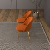 Marion Mid Century Modern Dining Chair (Set of 2) Orange Velvet - AFC00150 - Luna Furniture