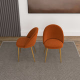 Marion Mid Century Modern Dining Chair (Set of 2) Orange Velvet - AFC00150 - Luna Furniture