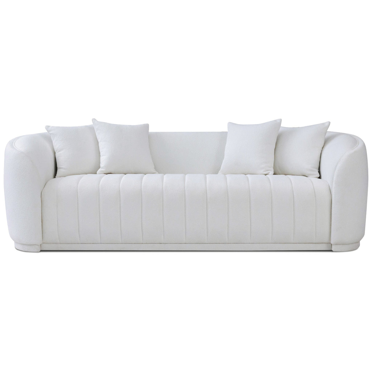 Markus Mid Century Modern Luxury Tight Back Boucle Couch in White - AFC01801 - Luna Furniture