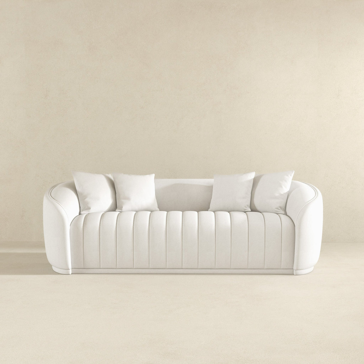 Markus Mid Century Modern Luxury Tight Back Boucle Couch in White - AFC01801 - Luna Furniture