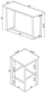 Marmot White Marble/Chrome 4-Piece Rectangle Counter Height Set from Coaster - Luna Furniture