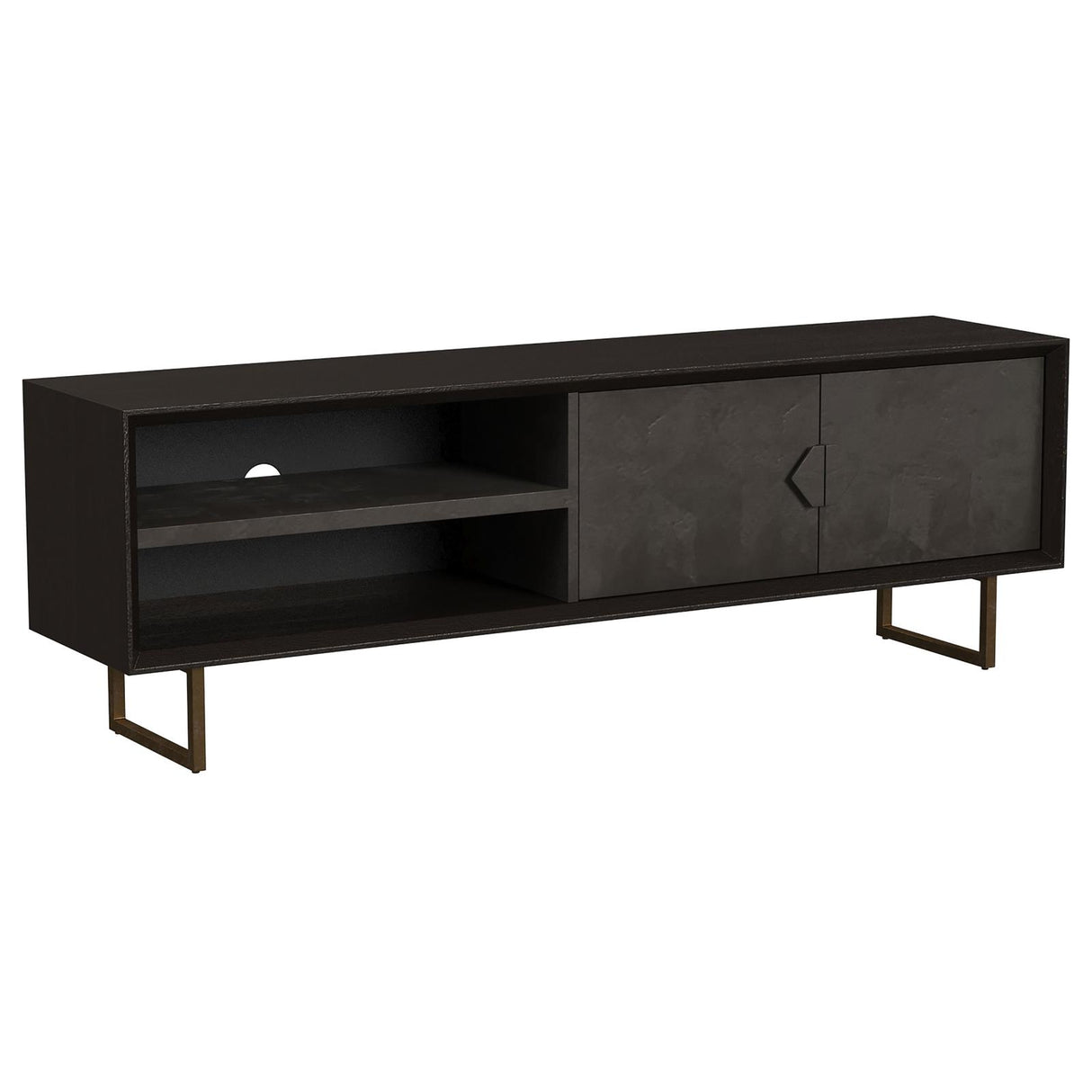 Marsden 2-door Wood 70" TV Stand Charcoal Black - 703003 - Luna Furniture