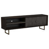 Marsden 2-door Wood 70" TV Stand Charcoal Black - 703003 - Luna Furniture