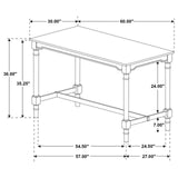 Martina Brown/White 5-Piece Rectangular Counter Height Dining Set with Stools from Coaster - Luna Furniture