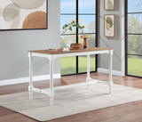 Martina Brown/White 5-Piece Rectangular Counter Height Dining Set with Stools from Coaster - Luna Furniture