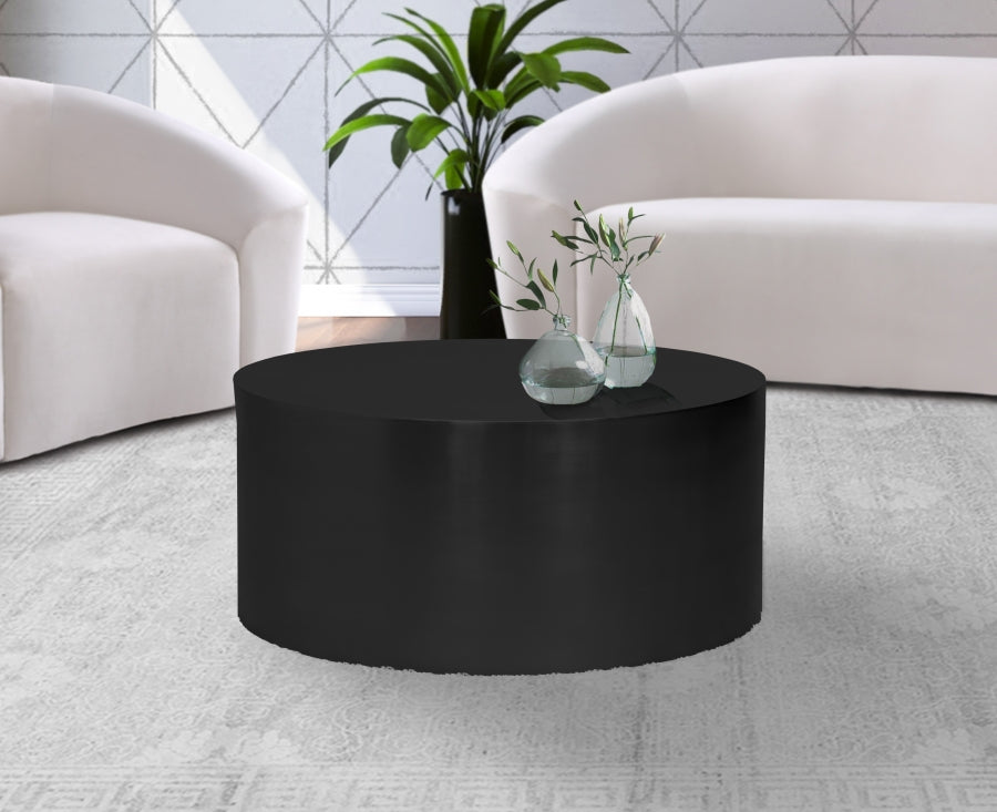 Cylinder Matte Black Coffee Table from Meridian - Luna Furniture