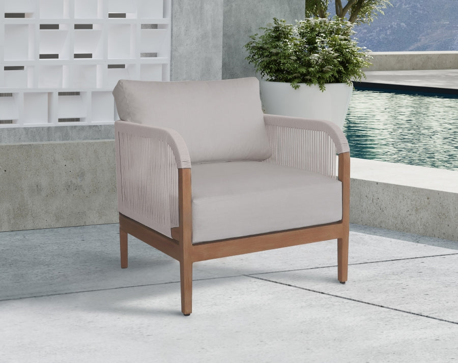 Maui Water Resistant Fabric Outdoor Patio Chair Grey from Meridian - Luna Furniture