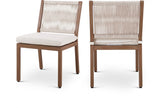 Maui Water Resistant Fabric Outdoor Patio Dining Side Chair Cream, Set of 2 from Meridian - Luna Furniture