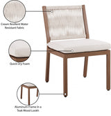 Maui Water Resistant Fabric Outdoor Patio Dining Side Chair Cream, Set of 2 from Meridian - Luna Furniture