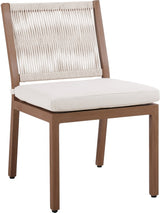 Maui Water Resistant Fabric Outdoor Patio Dining Side Chair Cream, Set of 2 from Meridian - Luna Furniture