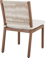 Maui Water Resistant Fabric Outdoor Patio Dining Side Chair Cream, Set of 2 from Meridian - Luna Furniture