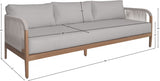 Maui Water Resistant Fabric Outdoor Patio Sofa Grey from Meridian - Luna Furniture