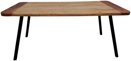 Maverick Rectangular Tapered Legs Dining Table Natural Mango and Black - 123041 - Luna Furniture