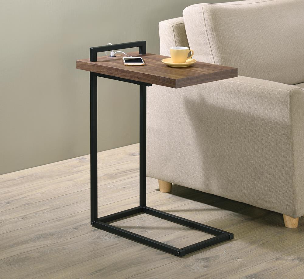 Maxwell C-Shaped Accent Table with USB Charging Port from Coaster - Luna Furniture