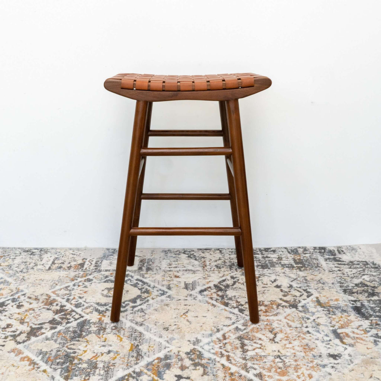 Maya 30" Genuine Leather Stool in Tan - AFC01894 - Luna Furniture