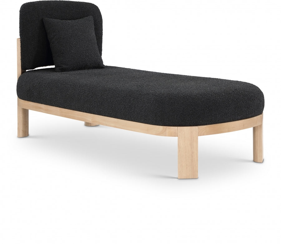 Maybourne Boucle Fabric Chaise / Bench Black from Meridian - Luna Furniture