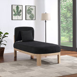 Maybourne Boucle Fabric Chaise / Bench Black from Meridian - Luna Furniture