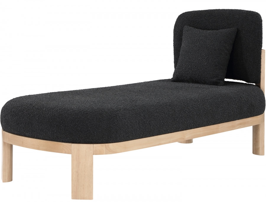 Maybourne Boucle Fabric Chaise / Bench Black from Meridian - Luna Furniture