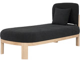 Maybourne Boucle Fabric Chaise / Bench Black from Meridian - Luna Furniture